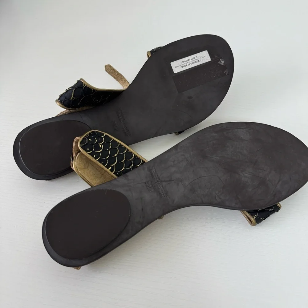 New! Zingara Stylish Black and Tan Sandals, Size 8